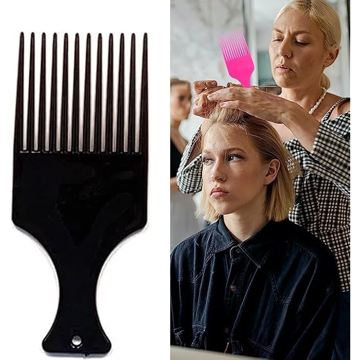 Afro Hair Comb, Standard Distance Hair Catcher, Suitable for All Hair Types (Mixed Color 3 Pieces) - Image 3